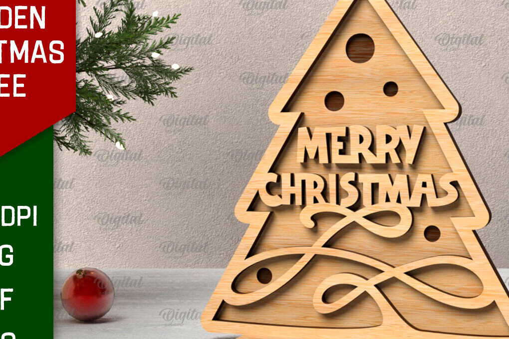 Intra απο ξύλο plywood 3mm-4mm πάχος 3D ξύλινο χριστουγεννιάτικο δέντρο Δίασταση 15x15 cm INTRAFABR-107770640