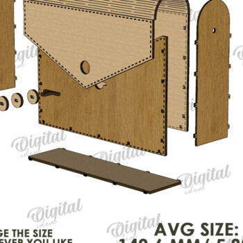 Intra απο ξύλο plywood 3mm-4mm πάχος 3D ξύλινο πορτοφόλι συμπλέκτη με Δίασταση 30x20 cm INTRAFABR-120642070 - Image 2