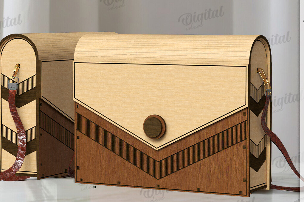 Intra απο ξύλο plywood 3mm-4mm πάχος 3D ξύλινο πορτοφόλι συμπλέκτη με Δίασταση 30x20 cm INTRAFABR-120642117