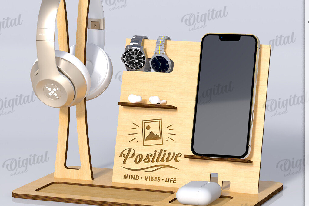 Intra απο ξύλο plywood 3mm-4mm πάχος 3D Ξύλινος Οργανωτής Γραφείου Δίασταση 30x20 cm INTRAFABR-119549789 - Image 1