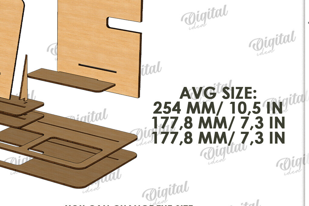 Intra απο ξύλο plywood 3mm-4mm πάχος 3D ξύλινων οργανωτών γραφείου Δίασταση 30x20 cm INTRAFABR-119487908 - Image 2