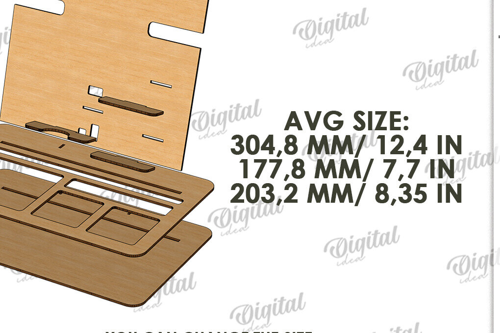 Intra απο ξύλο plywood 3mm-4mm πάχος 3D ξύλινων οργανωτών γραφείου Δίασταση 30x20 cm INTRAFABR-119487908 - Image 3