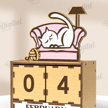 Intra απο ξύλο plywood 3mm-4mm πάχος Τρισδιάστατο ξύλινο επιτραπέζιο ημερολόγιο με λέιζερ Δίασταση 30x20 cm INTRAFABR-121591879 - Image 1