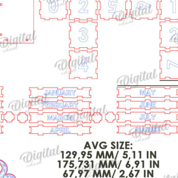 Intra απο ξύλο plywood 3mm-4mm πάχος Τρισδιάστατο ξύλινο επιτραπέζιο ημερολόγιο με λέιζερ Δίασταση 30x20 cm INTRAFABR-121591095 - Image 5