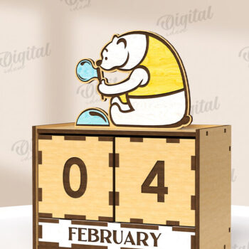 Intra απο ξύλο plywood 3mm-4mm πάχος Τρισδιάστατο ξύλινο επιτραπέζιο ημερολόγιο με λέιζερ Δίασταση 30x20 cm INTRAFABR-121591297 - Image 1