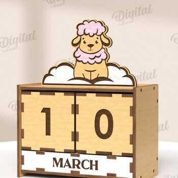 Intra απο ξύλο plywood 3mm-4mm πάχος Τρισδιάστατο ξύλινο επιτραπέζιο ημερολόγιο με λέιζερ Δίασταση 30x20 cm INTRAFABR-121591371 - Image 1