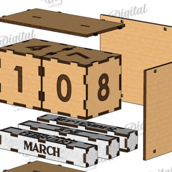 Intra απο ξύλο plywood 3mm-4mm πάχος Τρισδιάστατο ξύλινο επιτραπέζιο ημερολόγιο με λέιζερ Δίασταση 30x20 cm INTRAFABR-121591371 - Image 2