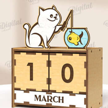 Intra απο ξύλο plywood 3mm-4mm πάχος Τρισδιάστατο ξύλινο επιτραπέζιο ημερολόγιο με λέιζερ Δίασταση 30x20 cm INTRAFABR-121591444 - Image 1