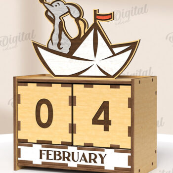 Intra απο ξύλο plywood 3mm-4mm πάχος Τρισδιάστατο ξύλινο επιτραπέζιο ημερολόγιο με λέιζερ Δίασταση 30x20 cm INTRAFABR-121591822 - Image 1