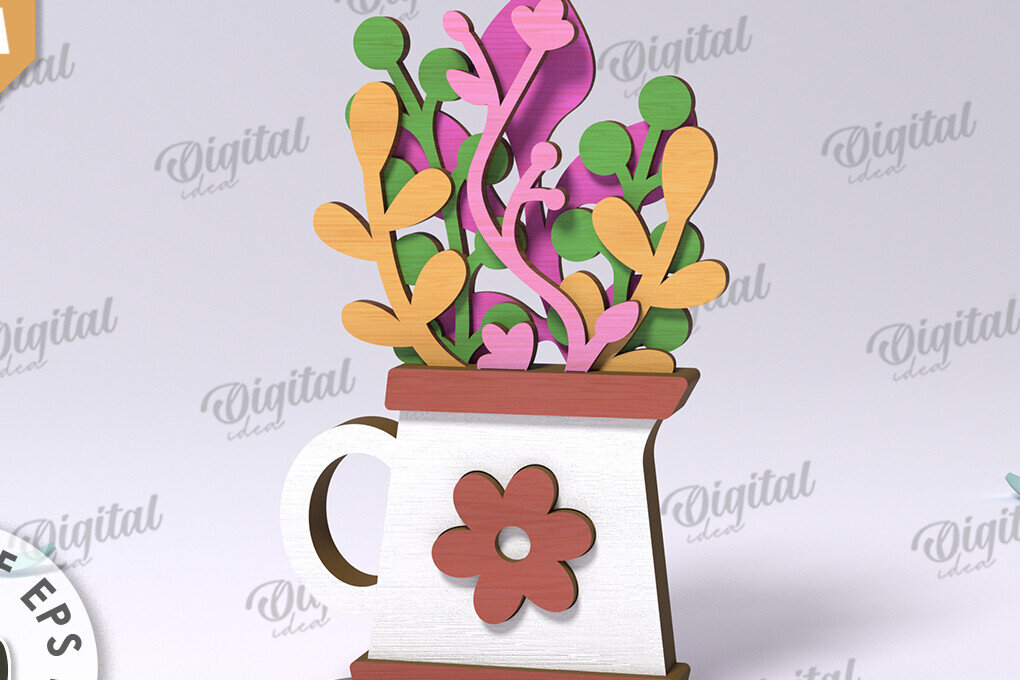 Intra απο ξύλο plywood 3mm-4mm πάχος 3D ξύλινο μπουκέτο λουλουδιών Δίασταση 30x20 cm INTRAFABR-118427509