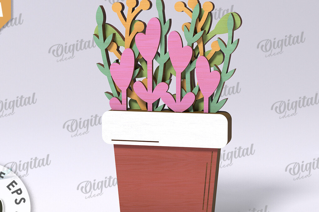 Intra απο ξύλο plywood 3mm-4mm πάχος 3D ξύλινο μπουκέτο λουλουδιών Δίασταση 30x20 cm INTRAFABR-118427724