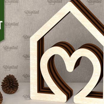 Intra απο ξύλο plywood 3mm-4mm πάχος 3D ξύλινου σπιτιού Δίασταση 6x6 cm INTRAFABR-107559930 - Image 1