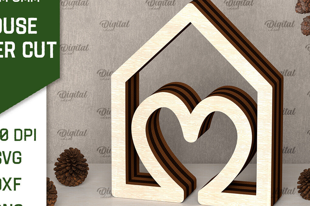 Intra απο ξύλο plywood 3mm-4mm πάχος 3D ξύλινου σπιτιού Δίασταση 6x6 cm INTRAFABR-107559930