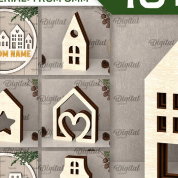 Intra απο ξύλο plywood 3mm-4mm πάχος Δέσμη κοπής με λέιζερ 3D ξύλινων σπιτιών Δίασταση 6x6 cm INTRAFABR-107561050 - Image 1