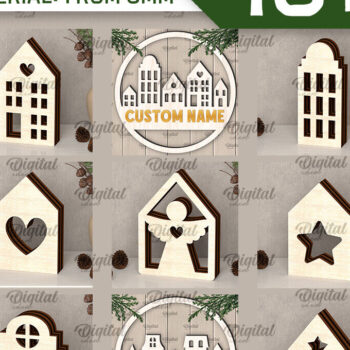 Intra απο ξύλο plywood 3mm-4mm πάχος Δέσμη κοπής με λέιζερ 3D ξύλινων σπιτιών Δίασταση 6x6 cm INTRAFABR-107561050 - Image 2