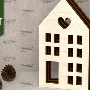 Intra απο ξύλο plywood 3mm-4mm πάχος Δέσμη κοπής με λέιζερ 3D ξύλινων σπιτιών Δίασταση 6x6 cm INTRAFABR-107561050 - Image 4