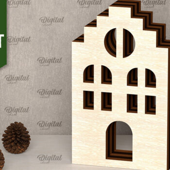 Intra απο ξύλο plywood 3mm-4mm πάχος Δέσμη κοπής με λέιζερ 3D ξύλινων σπιτιών Δίασταση 6x6 cm INTRAFABR-107561050 - Image 5