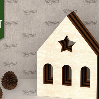 Intra απο ξύλο plywood 3mm-4mm πάχος Δέσμη κοπής με λέιζερ 3D ξύλινων σπιτιών Δίασταση 6x6 cm INTRAFABR-107561050 - Image 6