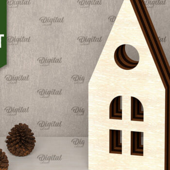 Intra απο ξύλο plywood 3mm-4mm πάχος Δέσμη κοπής με λέιζερ 3D ξύλινων σπιτιών Δίασταση 6x6 cm INTRAFABR-107561050 - Image 8