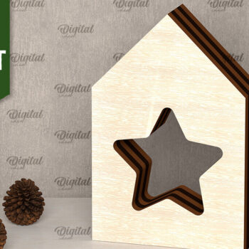 Intra απο ξύλο plywood 3mm-4mm πάχος Δέσμη κοπής με λέιζερ 3D ξύλινων σπιτιών Δίασταση 6x6 cm INTRAFABR-107561050 - Image 14