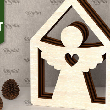 Intra απο ξύλο plywood 3mm-4mm πάχος Δέσμη κοπής με λέιζερ 3D ξύλινων σπιτιών Δίασταση 6x6 cm INTRAFABR-107561050 - Image 15