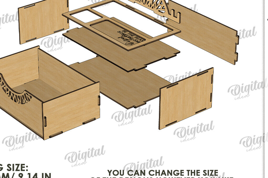Intra απο ξύλο plywood 3mm-4mm πάχος Ξύλινο κουτί κοσμημάτων 3D Δίασταση 30x20 cm INTRAFABR-119264578 - Image 2