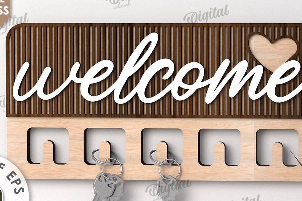 Intra απο ξύλο plywood 3mm-4mm πάχος Τρισδιάστατη Ξύλινη θήκη για κλειδί Δίασταση 30x20 cm INTRAFABR-113846628