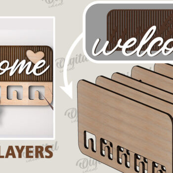 Intra απο ξύλο plywood 3mm-4mm πάχος Τρισδιάστατη Ξύλινη θήκη για κλειδί Δίασταση 30x20 cm INTRAFABR-113846628 - Image 2