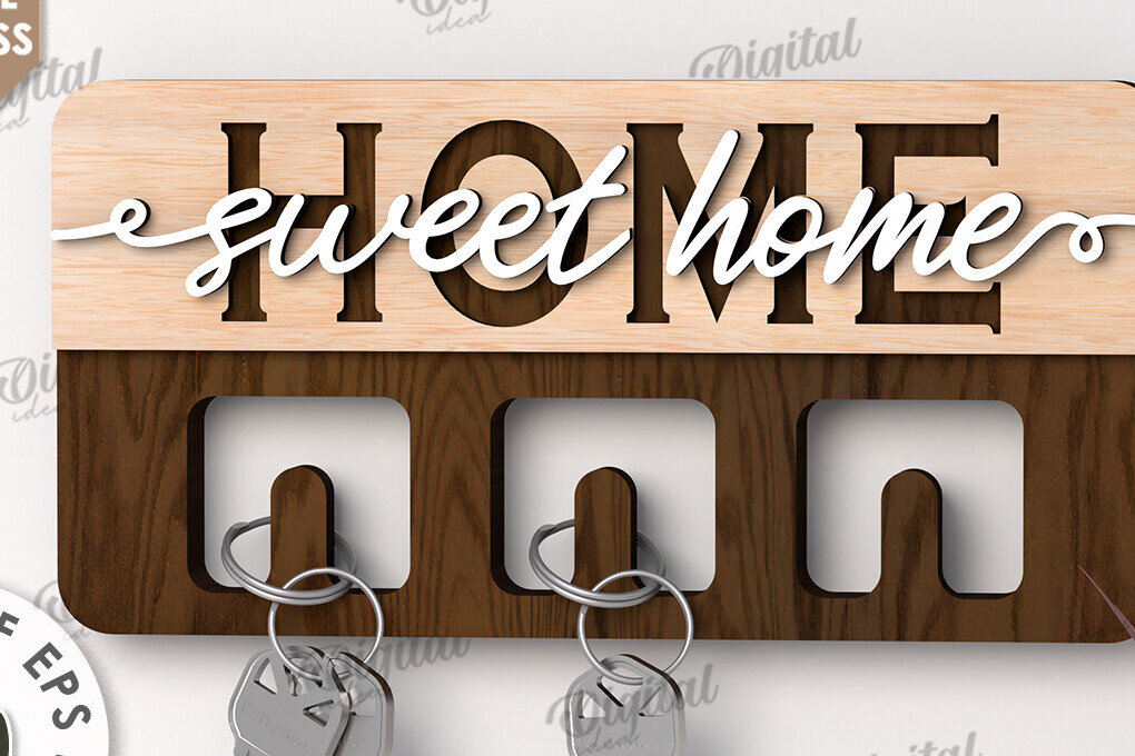 Intra απο ξύλο plywood 3mm-4mm πάχος Τρισδιάστατη Ξύλινη θήκη για κλειδί Δίασταση 30x20 cm INTRAFABR-113845965 - Image 1