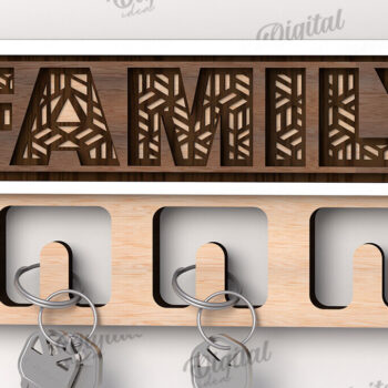 Intra απο ξύλο plywood 3mm-4mm πάχος Τρισδιάστατη Ξύλινη θήκη για κλειδί Δίασταση 30x20 cm INTRAFABR-113846203 - Image 1