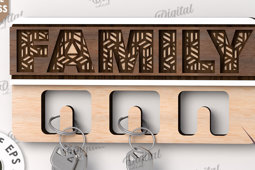 Intra απο ξύλο plywood 3mm-4mm πάχος Τρισδιάστατη Ξύλινη θήκη για κλειδί Δίασταση 30x20 cm INTRAFABR-113846203