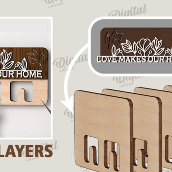 Intra απο ξύλο plywood 3mm-4mm πάχος Τρισδιάστατη Ξύλινη θήκη για κλειδί Δίασταση 30x20 cm INTRAFABR-113846264 - Image 2