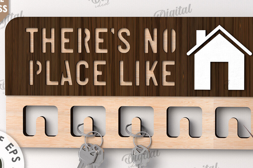 Intra απο ξύλο plywood 3mm-4mm πάχος Τρισδιάστατη Ξύλινη θήκη για κλειδί Δίασταση 30x20 cm INTRAFABR-113846324