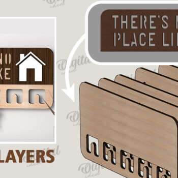 Intra απο ξύλο plywood 3mm-4mm πάχος Τρισδιάστατη Ξύλινη θήκη για κλειδί Δίασταση 30x20 cm INTRAFABR-113846324 - Image 2