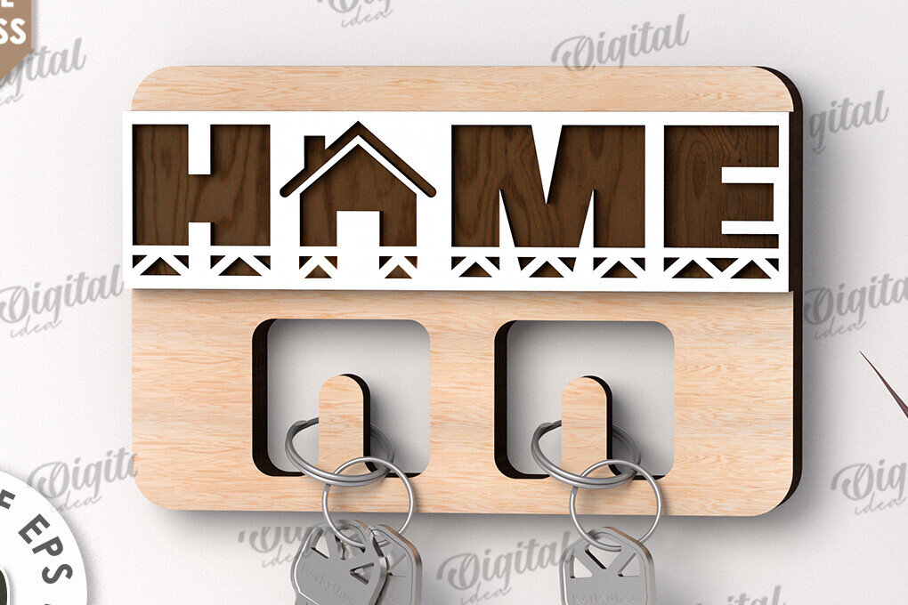 Intra απο ξύλο plywood 3mm-4mm πάχος Τρισδιάστατη Ξύλινη θήκη για κλειδί Δίασταση 30x20 cm INTRAFABR-113846367