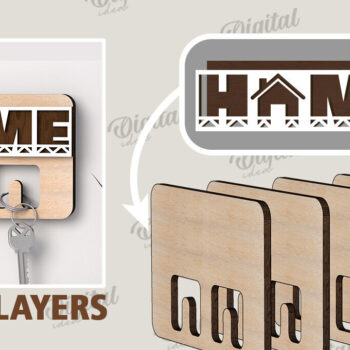 Intra απο ξύλο plywood 3mm-4mm πάχος Τρισδιάστατη Ξύλινη θήκη για κλειδί Δίασταση 30x20 cm INTRAFABR-113846367 - Image 2