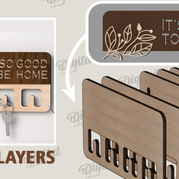 Intra απο ξύλο plywood 3mm-4mm πάχος Τρισδιάστατη Ξύλινη θήκη για κλειδί Δίασταση 30x20 cm INTRAFABR-113846453 - Image 2