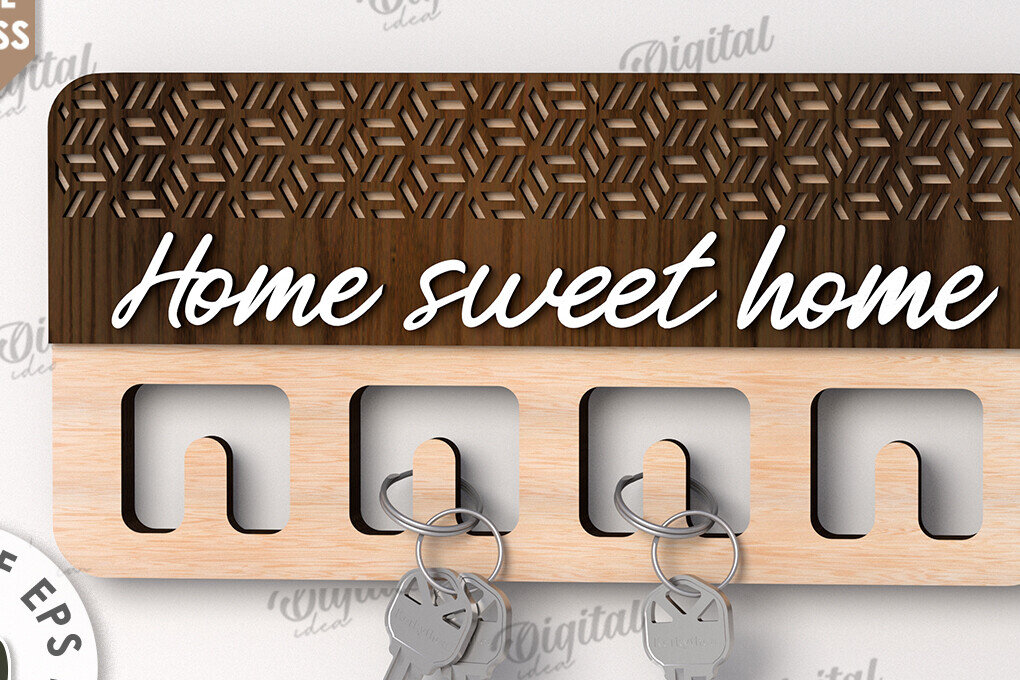 Intra απο ξύλο plywood 3mm-4mm πάχος Τρισδιάστατη Ξύλινη θήκη για κλειδί Δίασταση 30x20 cm INTRAFABR-113846536