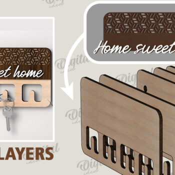 Intra απο ξύλο plywood 3mm-4mm πάχος Τρισδιάστατη Ξύλινη θήκη για κλειδί Δίασταση 30x20 cm INTRAFABR-113846536 - Image 2