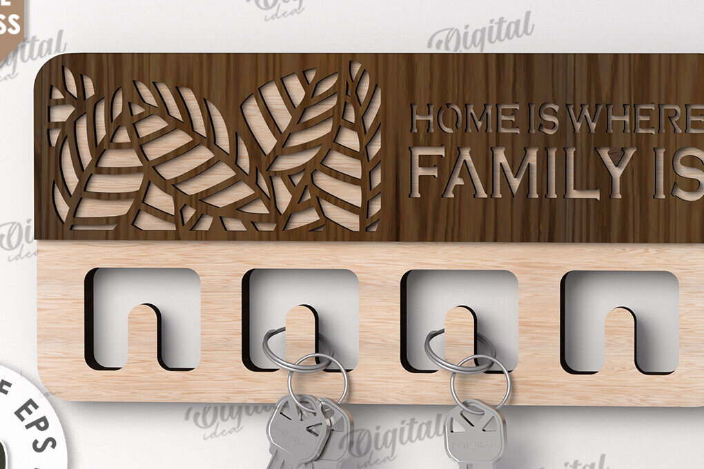 Intra απο ξύλο plywood 3mm-4mm πάχος Τρισδιάστατη Ξύλινη θήκη για κλειδί Δίασταση 30x20 cm INTRAFABR-113846589