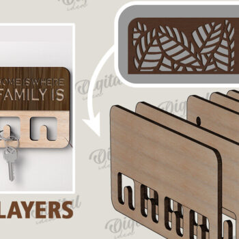 Intra απο ξύλο plywood 3mm-4mm πάχος Τρισδιάστατη Ξύλινη θήκη για κλειδί Δίασταση 30x20 cm INTRAFABR-113846589 - Image 2