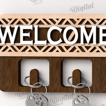 Intra απο ξύλο plywood 3mm-4mm πάχος Τρισδιάστατη δέσμη με ξύλινες θήκες για κλειδί Δίασταση 30x20 cm INTRAFABR-113927911 - Image 3