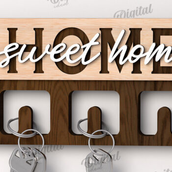 Intra απο ξύλο plywood 3mm-4mm πάχος Τρισδιάστατη δέσμη με ξύλινες θήκες για κλειδί Δίασταση 30x20 cm INTRAFABR-113927911 - Image 6