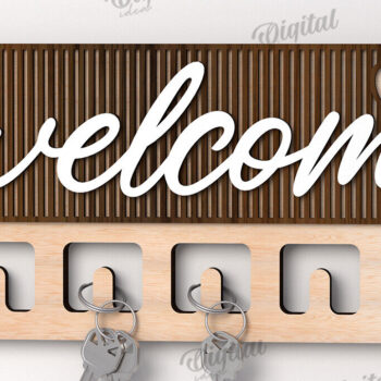 Intra απο ξύλο plywood 3mm-4mm πάχος Τρισδιάστατη δέσμη με ξύλινες θήκες για κλειδί Δίασταση 30x20 cm INTRAFABR-113927911 - Image 12