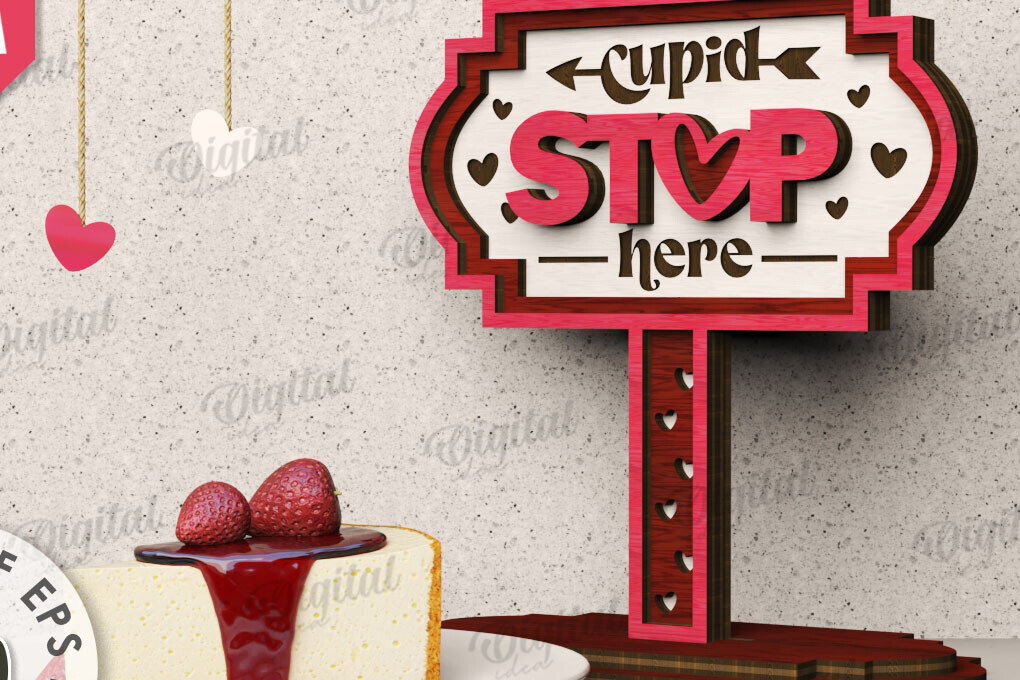 Intra απο ξύλο plywood 3mm-4mm πάχος 3D ξύλινη πινακίδα για την ημέρα του Αγίου Βαλεντίνου Δίασταση 15x15 cm INTRAFABR-111599054