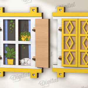 Intra απο ξύλο plywood 3mm-4mm πάχος 3D ξύλινο στολίδι παραθύρου Δίασταση 8x8 cm INTRAFABR-122454657