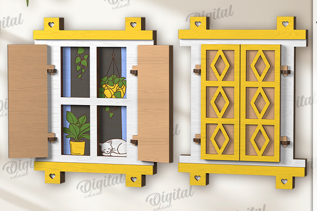 Intra απο ξύλο plywood 3mm-4mm πάχος 3D ξύλινο στολίδι παραθύρου Δίασταση 8x8 cm INTRAFABR-122454657