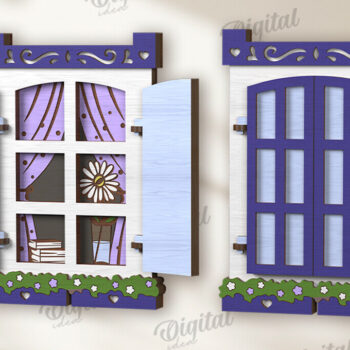 Intra απο ξύλο plywood 3mm-4mm πάχος 3D ξύλινο στολίδι παραθύρου Δίασταση 3x3 cm INTRAFABR-122454904 - Image 1