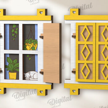 Intra απο ξύλο plywood 3mm-4mm πάχος 3D ξύλινο στολίδι παραθύρου Δίασταση 3x3 cm INTRAFABR-122455047 - Image 1