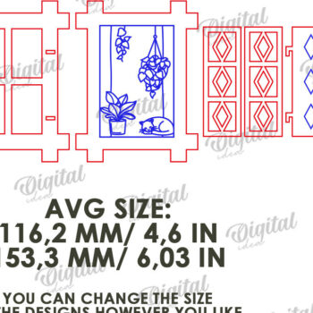 Intra απο ξύλο plywood 3mm-4mm πάχος 3D ξύλινο στολίδι παραθύρου Δίασταση 3x3 cm INTRAFABR-122455047 - Image 2